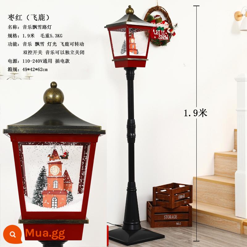 Trang trí Giáng sinh Nhạc điện nổi Đèn đường tuyết dưới Snow Lantern Mua sắm trung tâm mua sắm sảnh - Hươu bay táo tàu cao 1,9 mét