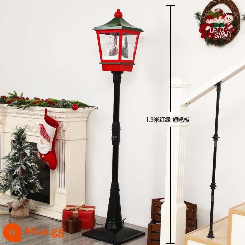 Trang trí Giáng sinh Nhạc điện nổi Đèn đường tuyết dưới Snow Lantern Mua sắm trung tâm mua sắm sảnh - bập bênh đỏ và xanh 1,9m