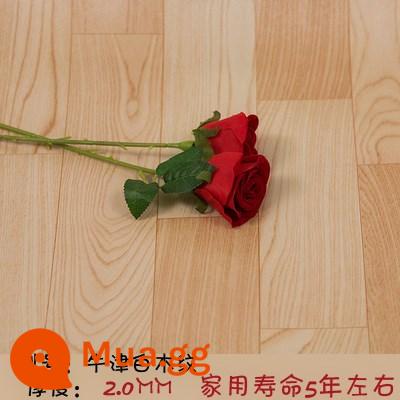 Shop có sàn chống trượt lót sàn giấy phòng ngủ nữ keo pvc phủ sàn da dày chống thấm nước chống mài mòn - Da Oxford vân gỗ trắng