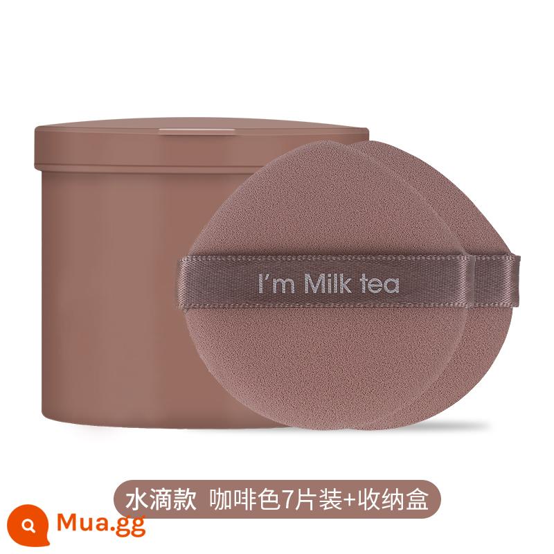 Big Dipper Air Cushion Powder Puff Boxed Beauty Egg Don't Eat Powder Bánh lòng đỏ trứng Bánh dứa Bánh bột khô và ướt Công dụng kép Bánh bột - Màu nâu [Hộp đựng miễn phí 7 miếng]