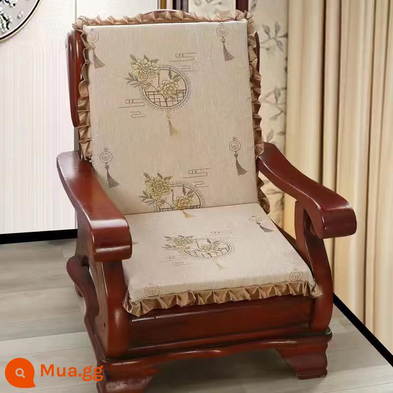 Ghế sofa gỗ đệm có tựa lưng bốn mùa phổ dày gỗ bằng gỗ gụ sang trọng đệm ghế đệm một - Giỏ hoa thắt nút Trung Quốc-Ka