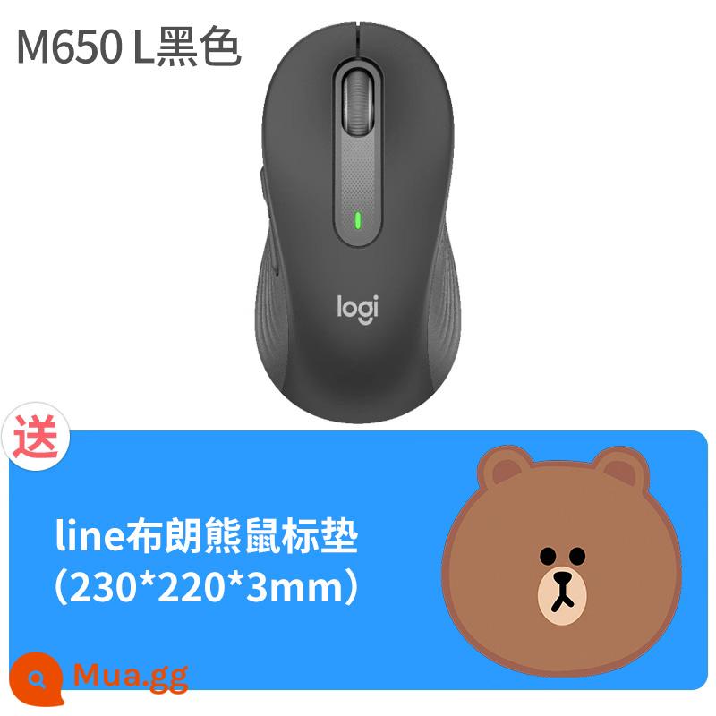 National Bank Logitech M650/M650L chuột không dây tắt tiếng Bluetooth hai chế độ máy tính xách tay mac văn phòng tại nhà - M650L (cỡ lớn hơn) miếng lót chuột hình gấu màu đen + sọc nâu