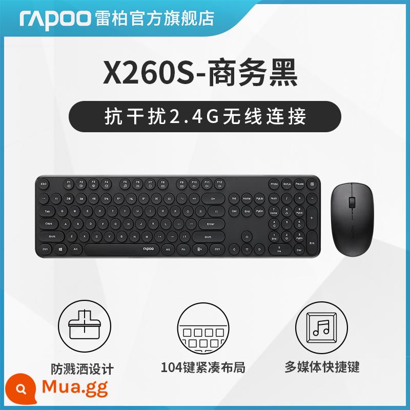 Rapoo X1800S Bộ Bàn Phím Chuột Không Dây Tắt Tiếng Silent Typing Đặc Biệt Notebook Máy Tính Văn Phòng - [X260S Business Black] Kết nối không dây 2.4G chống nhiễu