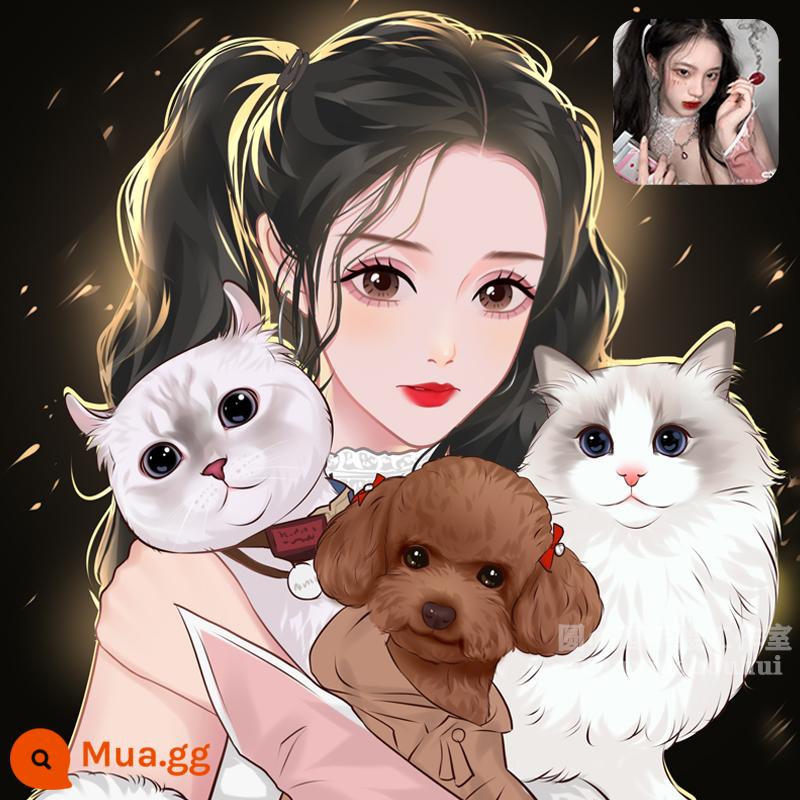 Tay hình avatar tùy chỉnh của phi hành đoàn ban đầu của Arter Arter của WeChat Avatar Vẽ tranh Avatar Cặp đôi thiết kế phim hoạt hình - Nữ thần