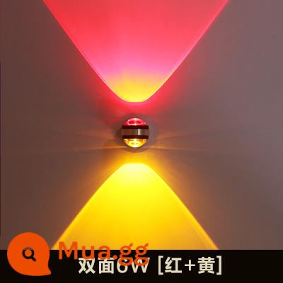 Sáng Tạo Đèn Tường LED Màu Đèn Khách Sạn KTV Tivi Phòng Khách Nền Trang Trí Tường Hành Lang Lối Đi Đèn Đèn Ngủ - 6W hai mặt đỏ + vàng