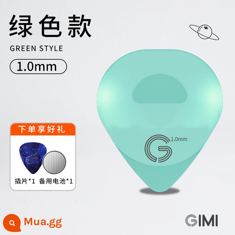 GIMI Dạ Quang Guitar Pick, Cool Fingerstyle Và Chống Trơn Trượt Gảy Mùa Xuân Dân Gian Đàn Guitar Điện Bass Pick - Đã nâng cấp mẫu xanh 1.0mm thế hệ thứ hai [pin có thể thay thế] + pin + mái chèo