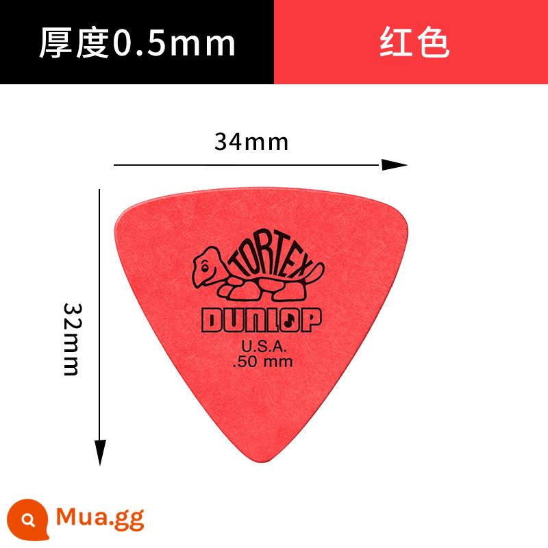 Dunlop Dunlop Tortex Triangle 431R tam giác lớn rùa nhỏ picks guitar mờ - Đỏ 0,5mm