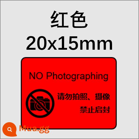 Camera điện thoại di động Cấm máy ảnh ảnh nhãn dán nhãn dán Điện thoại di động Nhãn dán bí mật bị cấm nhập ngũ chống lại nhãn và nước mắt - 100 đỏ 20x15mm