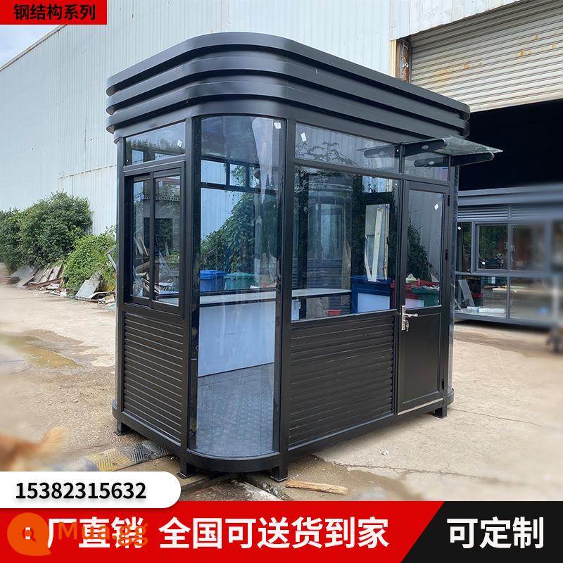 Các nhà sản xuất hộp bảo vệ tùy chỉnh di động hộp bảo vệ bằng thép không gỉ kiosk an ninh ngoài trời thành phẩm hình ảnh phòng trực bảo vệ mẫu giáo - Màu xám đen