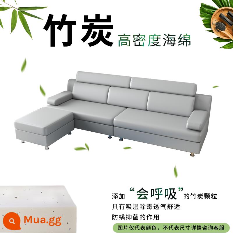 Sofa vải chung cư nhỏ phòng khách đơn giản hiện đại công nghệ tháo giặt giặt vải ba người bốn người năm người 2022 màu đỏ lưới mới - Vải kỹ thuật màu xám nhạt xốp than tre