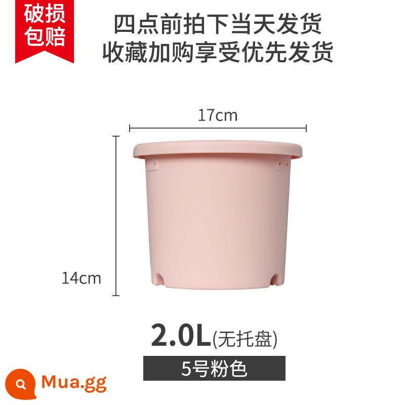 IRISDeepot Bắc Âu điều khiển đơn giản gốc nhựa gallon nồi hoa hồng tú cầu vàng Ge Alice chậu hoa nhựa - Số 5 màu hồng