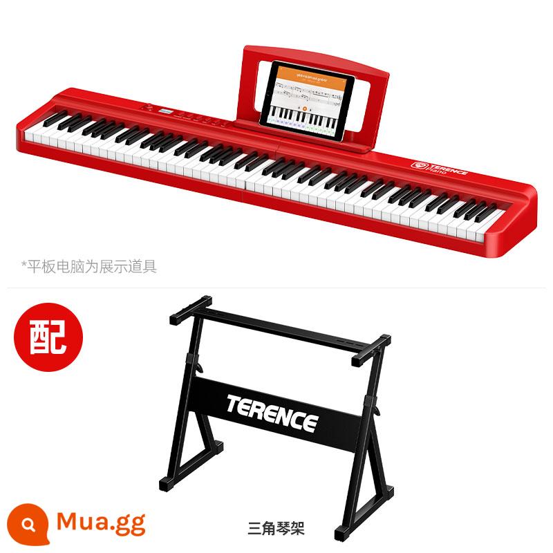 Đàn piano điện Terence có thể gập lại chuyên nghiệp 88 bàn phím di động dành cho người mới bắt đầu tại nhà giáo viên mẫu giáo đàn piano điện tử chuyên dụng - [Số lượng có hạn màu đỏ]+Giá đỡ đàn piano nguyên bản có thể nâng lên+Bàn đạp đơn