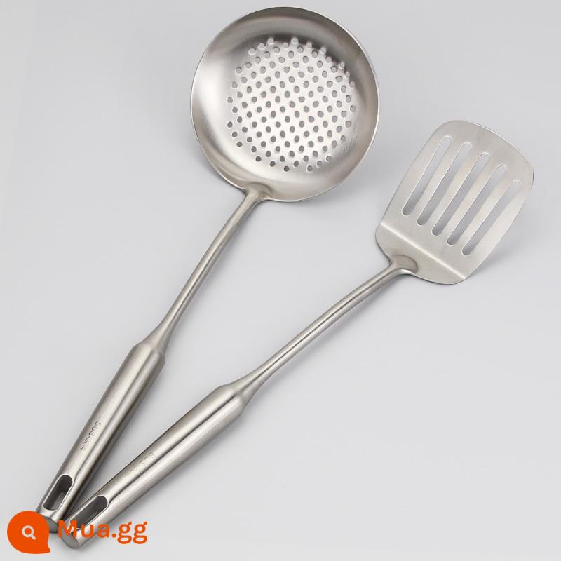 Thìa thìa inox 304 rò rỉ đồ dùng nhà bếp đồ dùng gia đình bộ xẻng nấu ăn trọn bộ đồ dùng nhà bếp - Rây + thìa chiên