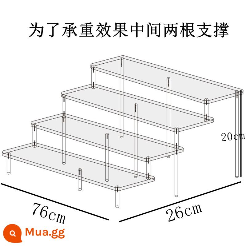 Acrylic Trong Suốt Nhiều Lớp Thang Kệ Mô Hình Anime Mô Hình Xe Ô Tô Mù Hộp Lưu Trữ Nước Hoa Đỡ Tùy Chỉnh - Bốn tầng, dài 76 mét