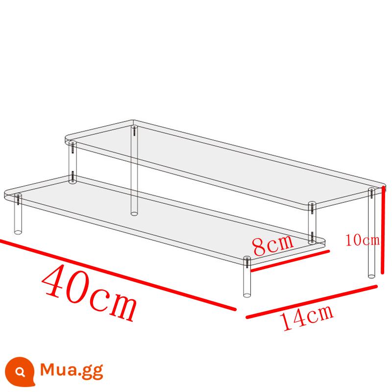 Acrylic Trong Suốt Nhiều Lớp Thang Kệ Mô Hình Anime Mô Hình Xe Ô Tô Mù Hộp Lưu Trữ Nước Hoa Đỡ Tùy Chỉnh - Hai tầng dài 40cm