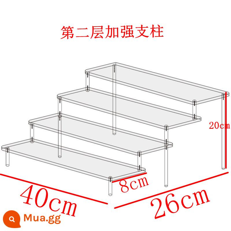 Acrylic Trong Suốt Nhiều Lớp Thang Kệ Mô Hình Anime Mô Hình Xe Ô Tô Mù Hộp Lưu Trữ Nước Hoa Đỡ Tùy Chỉnh - Bốn lớp dài 40cm