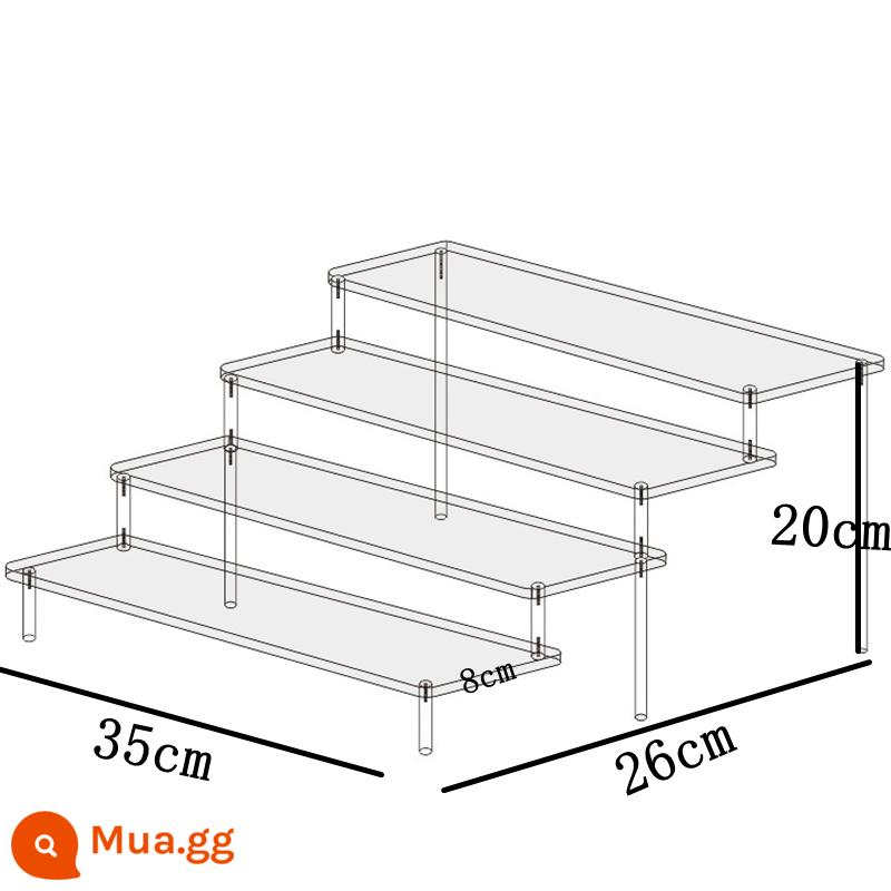 Acrylic Trong Suốt Nhiều Lớp Thang Kệ Mô Hình Anime Mô Hình Xe Ô Tô Mù Hộp Lưu Trữ Nước Hoa Đỡ Tùy Chỉnh - Bốn lớp dài 35