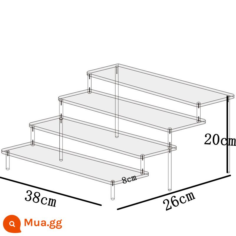 Acrylic Trong Suốt Nhiều Lớp Thang Kệ Mô Hình Anime Mô Hình Xe Ô Tô Mù Hộp Lưu Trữ Nước Hoa Đỡ Tùy Chỉnh - Bốn tầng dài 38