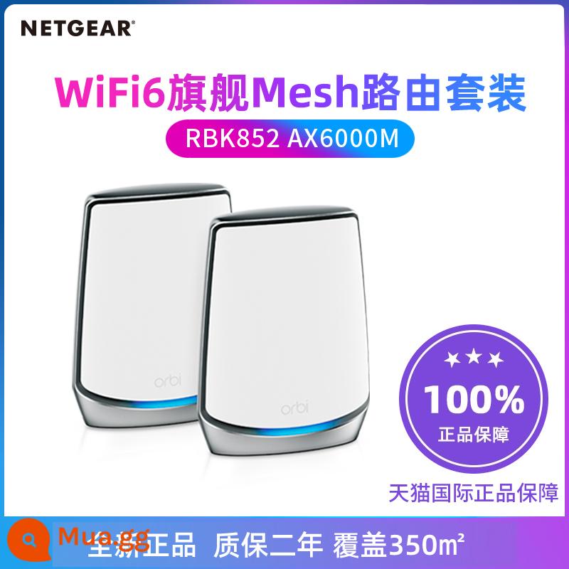 [Tự vận hành] NETGEAR netgear Orbi RBS850 AX6000M ba băng tần Bộ định tuyến WiFi6 Gigabit phân tán Số lượng Daping của vùng phủ sóng mạng gia đình RBK852/853 - RBK852 màu trắng [1 máy chủ + 1 bản sao]