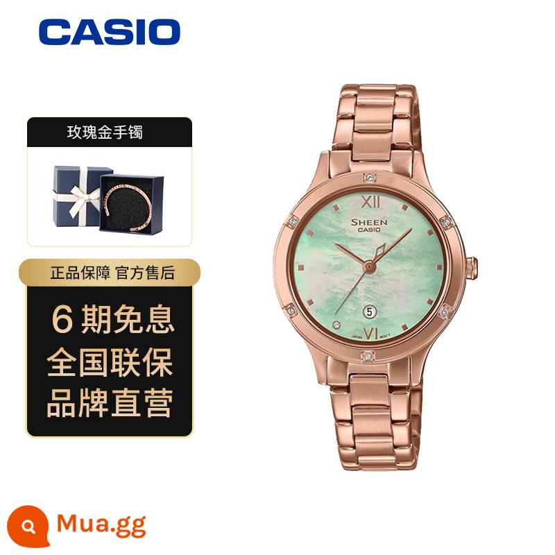 [Tự vận hành] Đồng hồ CASIO Đồng hồ thạch anh SHEEN dòng máy nữ SHE-4528 - SHE-4546PG-3AUPR