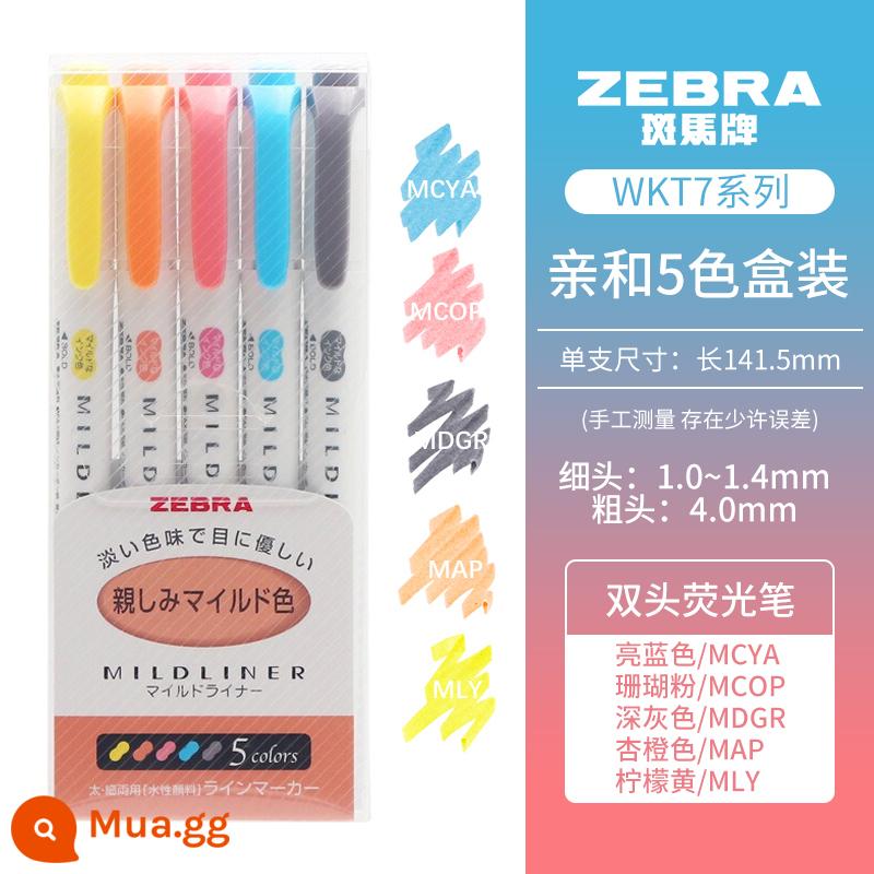 [Tự vận hành] Bút dạ quang mềm hai đầu dòng Mildliner dòng Zebra (ZEBRA) bút đánh dấu dòng đơn sắc bút đánh dấu học sinh WKT7 - Bộ đồ Affinity 5 màu