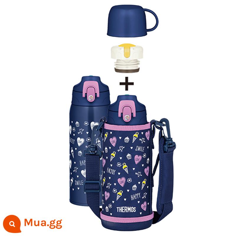 [Tự vận hành] Bình giữ nhiệt bằng thép không gỉ Thermos mới nhập khẩu dung tích lớn cốc uống nước thể thao trực tiếp cho trẻ em - [Mới] Nón Giòn 800ml