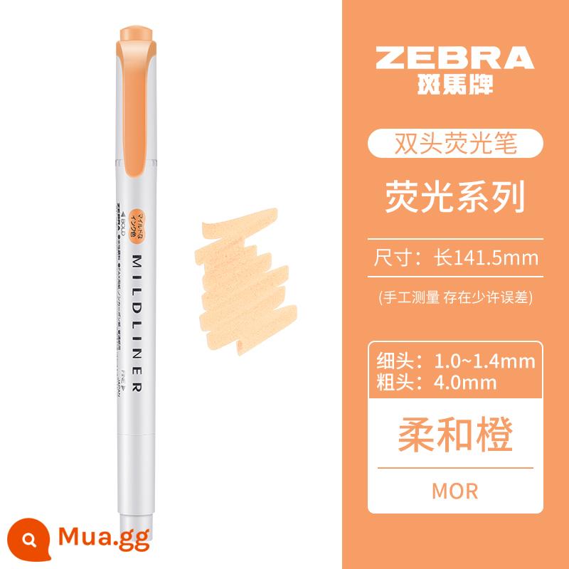 [Tự vận hành] Bút dạ quang mềm hai đầu dòng Mildliner dòng Zebra (ZEBRA) bút đánh dấu dòng đơn sắc bút đánh dấu học sinh WKT7 - Cam mềm/MOR