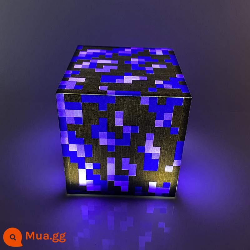 Minecraft Vũ Khí Đèn Đèn Thợ Mỏ Đèn Quặng Đuốc Đèn Pin Đổi Màu Bình Thuốc Nơ Mũi Tên Kiếm Cuốc Khiên Ngoại Vi Đồ Chơi - quặng tím đen