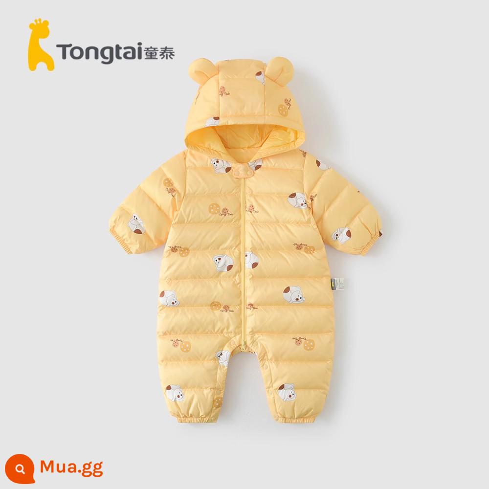 Tongtai bé xuống áo khoác mùa đông jumpsuit nam và nữ quần áo trẻ em đi ra ngoài áo liền quần ánh sáng và vịt mỏng xuống ba phòng thủ - Vàng tươi