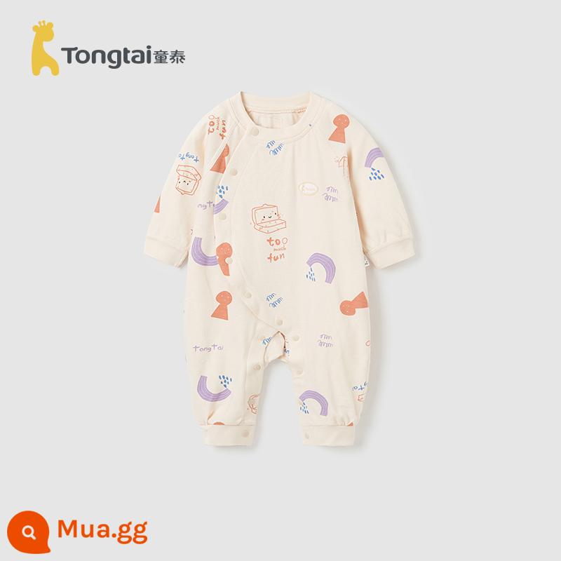 Tongtai bé jumpsuit mùa xuân và mùa thu cotton nguyên chất quần áo trẻ sơ sinh bé sơ sinh áo dây đồ ngủ trăng tròn nhà bò quần áo - em bé dễ thương