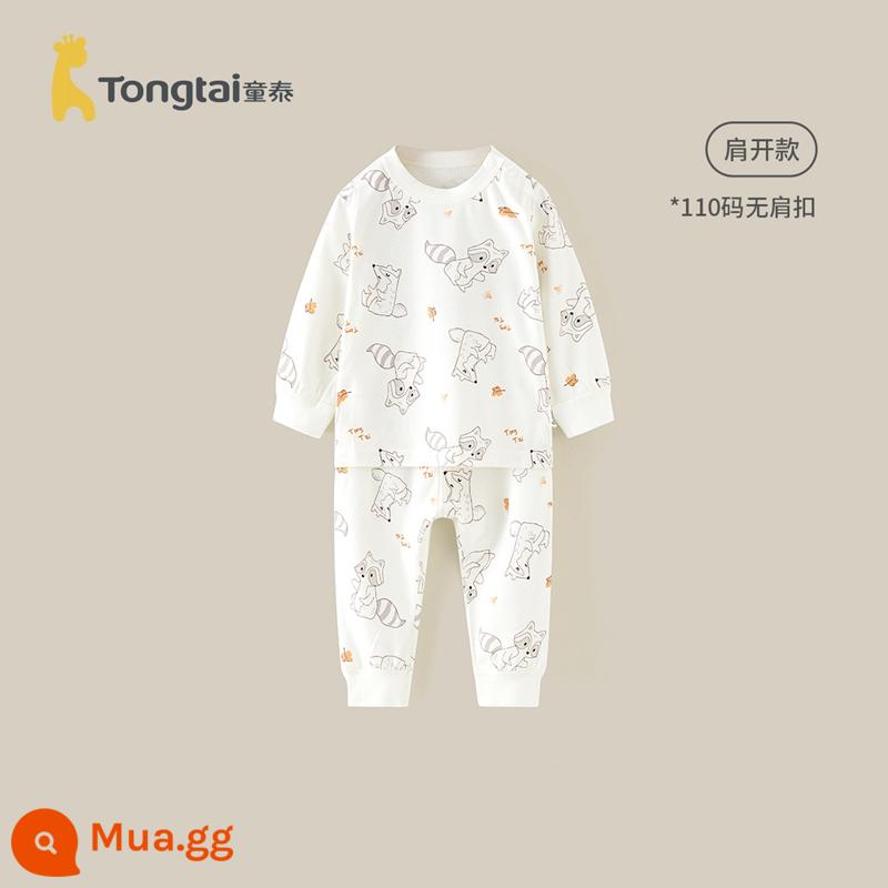 Tongtai Bé Thu Đông Bộ Quần Áo Cotton Nguyên Chất Quần Lót Trẻ Em Đáy Bé Trai Và Bé Gái Vệ Sinh Quần Cotton Bộ Đồ Ngủ Quần Áo Ở Nhà - Sóc xám (eo phẳng thoải mái)