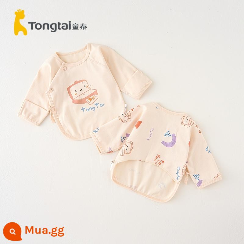 Tongtai sơ sinh quần áo bé nửa lưng quần áo bé sơ sinh, chất liệu cotton nhà sư quần áo bốn mùa quần lót - Mengka Xiaobao (bông nguyên chất phong cách bốn mùa)