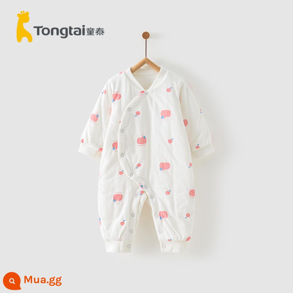 Tongtai mùa thu và mùa đông mới cho bé cotton quần áo sơ sinh chần gòn áo liền quần liền quần nam và nữ cotton mỏng cho bé áo liền quần - Bột bí ngô (phiên bản một phần)