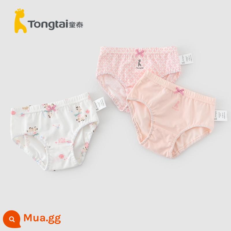 Tongtai Quần Lót Trẻ Em Bé Gái Bé Gái Bé Gái Quần Đầu Thoáng Khí Quần Đùi Bánh Mì Quần Short Không Véo Mông - Hươu ngọt 3 gói