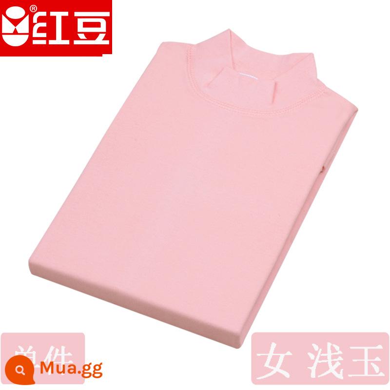 Hongdou mùa thu đông nam nữ trung niên và người cao tuổi cotton nguyên chất cổ cao cổ cao cổ thấp cổ tròn bộ quần áo mùa thu đồ lót áo - Cổ áo trung tâm của phụ nữ Light Jade