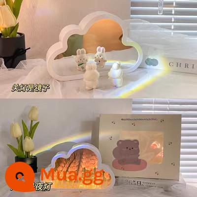 Đám mây hoa tulip biển hoa hồng đèn ngủ quà tặng handmade tự làm sinh nhật bé gái gương bó hoa Tanabata gửi bạn gái - Hoa hồng tự làm + Túi quà [20 bông hoa] [Mẫu cắm] (Súng bắn keo + Dụng cụ + Hướng dẫn miễn phí)