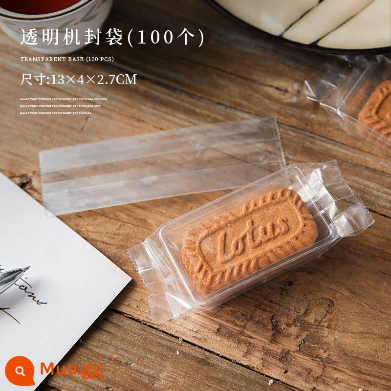 Gạo nếp thuyền bao bì túi bông tuyết nướng giòn vỏ bánh caramel hạnh nhân thuyền bánh niêm phong hộp lớn túi bánh quy tự niêm phong - 100 chiếc túi kín bằng máy trong suốt 13x4x2,7cm được vận chuyển từ Quảng Châu