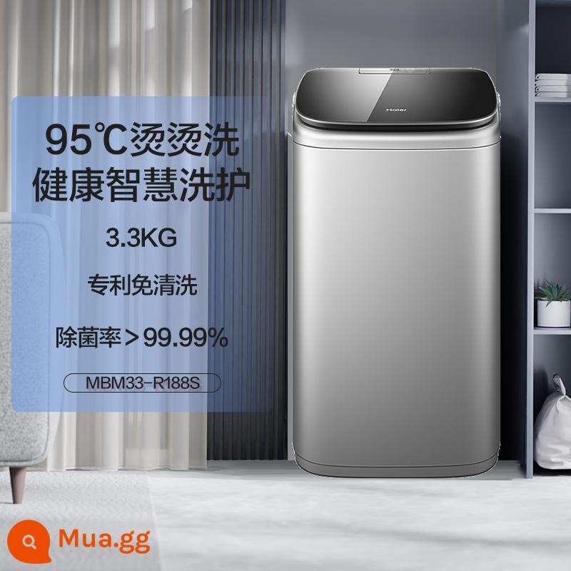 [Không giặt/ủi] Haier 3.3kg mini máy giặt đồ lót trẻ em hoàn toàn tự động R188 - santo bạc