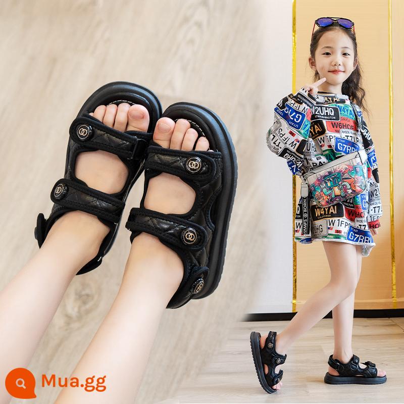 Giày sandal bé gái 2023 mới thời trang thể thao mùa hè công chúa bé gái giày trẻ em đế mềm cỡ lớn phong cách mùa hè cho trẻ em - XD-101 màu đen