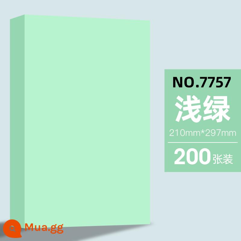 Giấy in A4 mạnh mẽ Túi đeo vai 70g 100 tờ một gói đồ dùng văn phòng sao chép hai mặt miễn phí vận chuyển giấy in màu a4 giấy trắng 500 tờ giấy trắng học sinh sử dụng giấy nháp dày - [Dày 80g] Xanh nhạt 200 tờ