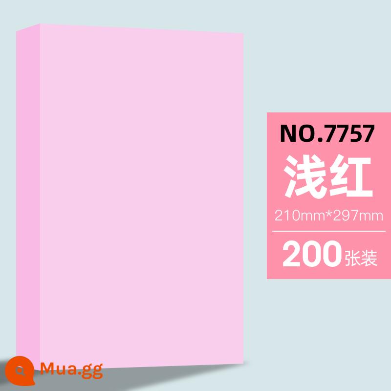 Giấy in A4 mạnh mẽ Túi đeo vai 70g 100 tờ một gói đồ dùng văn phòng sao chép hai mặt miễn phí vận chuyển giấy in màu a4 giấy trắng 500 tờ giấy trắng học sinh sử dụng giấy nháp dày - [Dày 80g] Đỏ nhạt 200 tờ