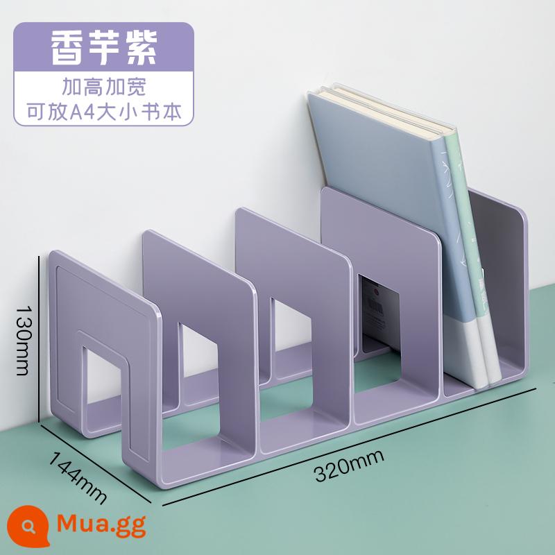 Giá tập tin acrylic lớn dày gấp bốn lần khung tập tin máy tính để bàn giá đỡ hộp lưu trữ tập tin giấy A4 dữ liệu sách lớp lưu trữ giá sách đứng tách cột phân loại hoàn thiện văn phòng vị trí giá đỡ - Khung tài liệu bốn cột/màu tím khoai môn [nâng cấp vật liệu/cực dày]*1