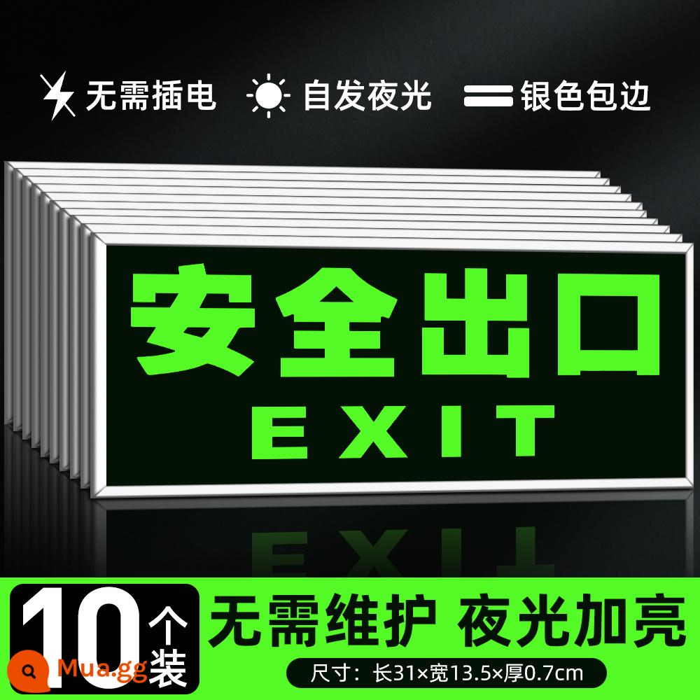 Biển báo thoát hiểm an toàn, biển báo cháy, biển chỉ dẫn, biển chỉ dẫn, dán thoát hiểm an toàn, tự phát sáng thoát hiểm, thoát hiểm, dán dạ quang, biển chỉ dẫn, biển cảnh báo lối đi cầu thang, biển phát quang - [Gói 10 miếng] Nhãn dán tường/lối thoát hiểm an toàn