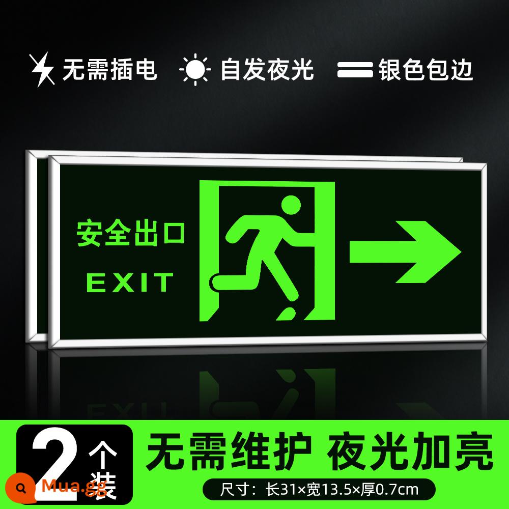 Biển báo thoát hiểm an toàn, biển báo cháy, biển chỉ dẫn, biển chỉ dẫn, dán thoát hiểm an toàn, tự phát sáng thoát hiểm, thoát hiểm, dán dạ quang, biển chỉ dẫn, biển cảnh báo lối đi cầu thang, biển phát quang - [Gói 2] Nhãn dán tường/cửa thoát hiểm an toàn