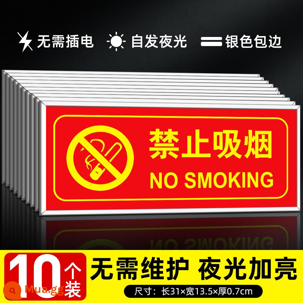 Biển báo thoát hiểm an toàn, biển báo cháy, biển chỉ dẫn, biển chỉ dẫn, dán thoát hiểm an toàn, tự phát sáng thoát hiểm, thoát hiểm, dán dạ quang, biển chỉ dẫn, biển cảnh báo lối đi cầu thang, biển phát quang - [Gói 10 miếng] Không hút thuốc/nhãn dán tường