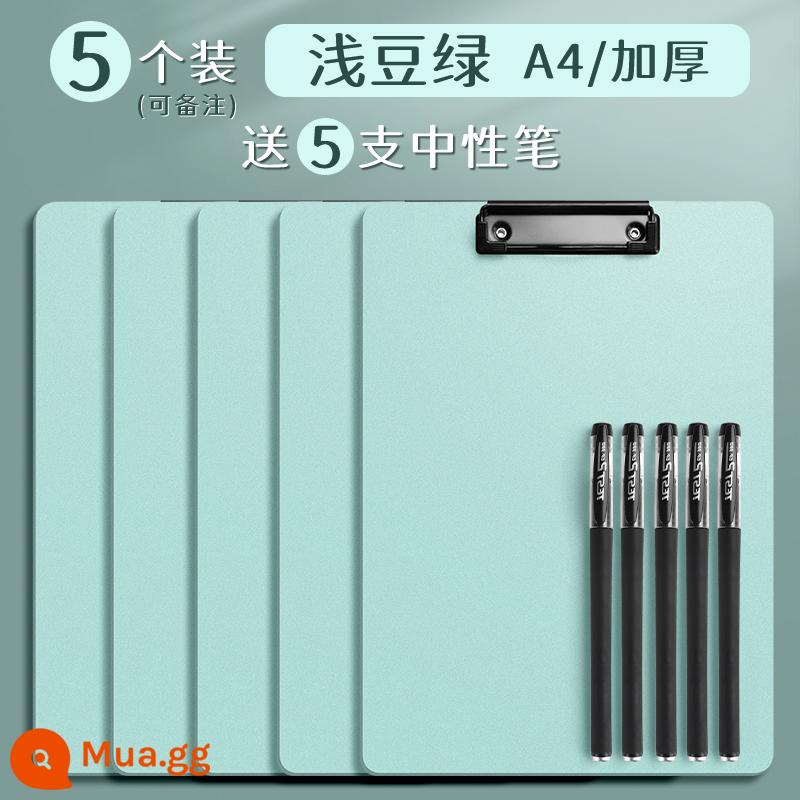 a4 hội đồng quản trị kẹp thư mục bằng văn bản pad sinh viên học tập viết hội đồng quản trị biên bản họp hợp đồng văn phòng nguồn cung cấp dọc giấy kiểm tra cuốn sách clip cố định giấy cứng bảng vẽ điểm menu clip ván ép - [Xanh] 5 miếng