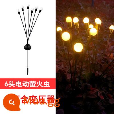 Đèn Led Đom Đóm Lúa Mì Tai Bãi Cỏ Đèn Ngoài Trời Chống Nước Gió Đu Xoay Chiếu Sáng Vuông Đèn Trang Trí Cắm Chôn Đèn - Bộ đom đóm điện 6 đầu