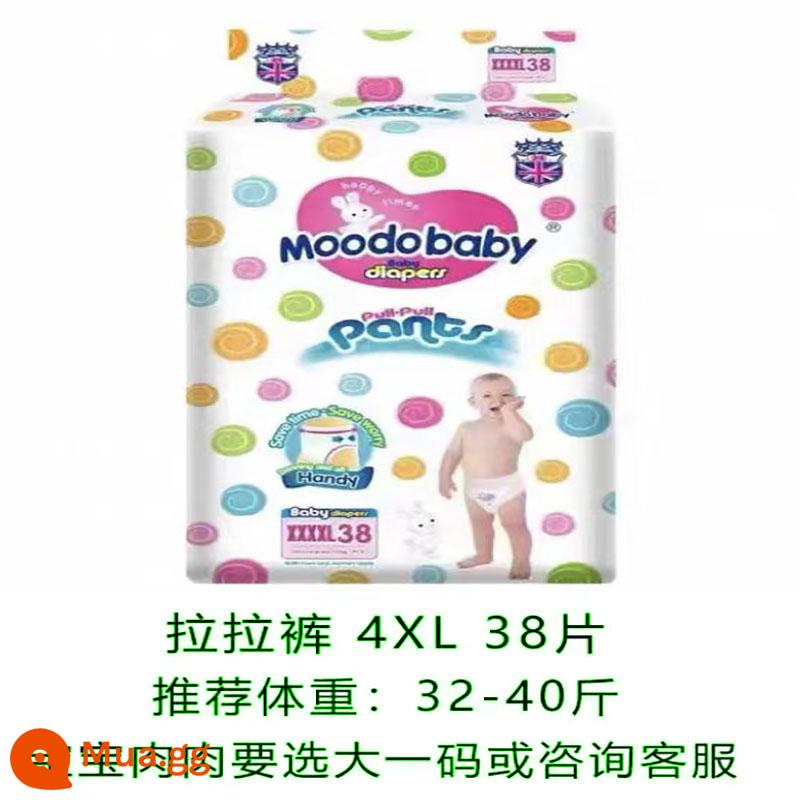 Moodobaby British Kao phiên bản Anh phong cách châu Âu Tã quần pull-up bé siêu mỏng thoáng khí chăm sóc y tế nói chung - 4xl