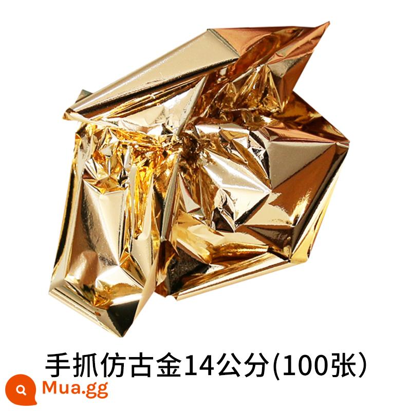 Thương hiệu Yong Foil Giấy vàng Lá giấy vàng Giấy dán phẳng Giấy dán tường vàng Đài Loan Trang trí nội thất Tranh vàng Park Giấy bạch kim vàng 100 tờ - Khaki