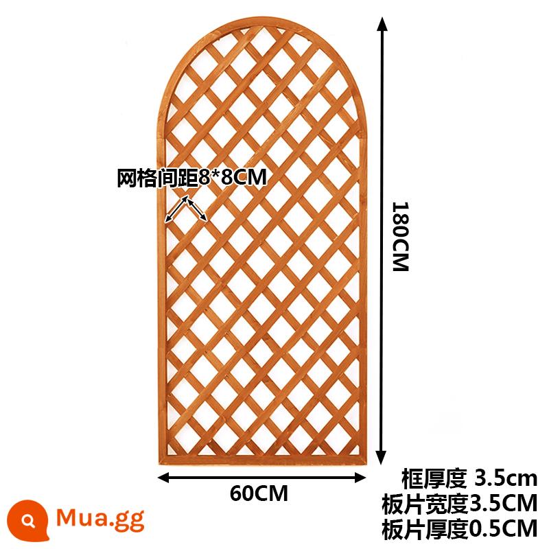 Lưới gỗ chống ăn mòn lưới bán nguyệt ngoài trời hoa đứng hàng rào hàng rào lan can hàng rào vườn leo khung mây hàng rào vườn - Chiều rộng dày 60x chiều cao 180 màu gỗ hồng sắc